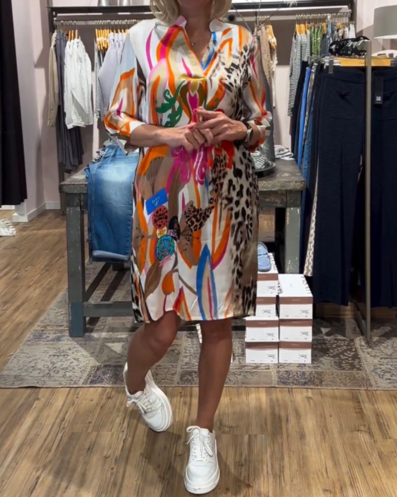 Dagelijkse casual kleurenjurk voor dames