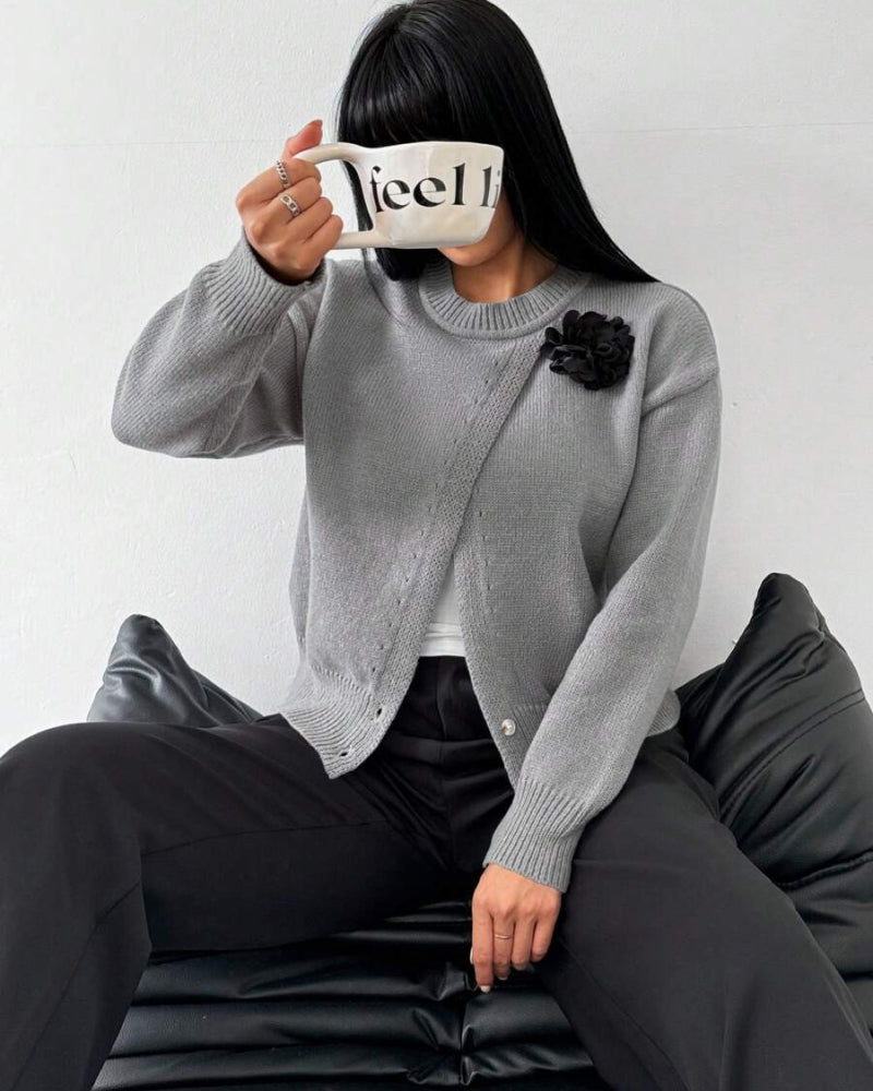 Modieuze Trui Met Gespleten Zoom