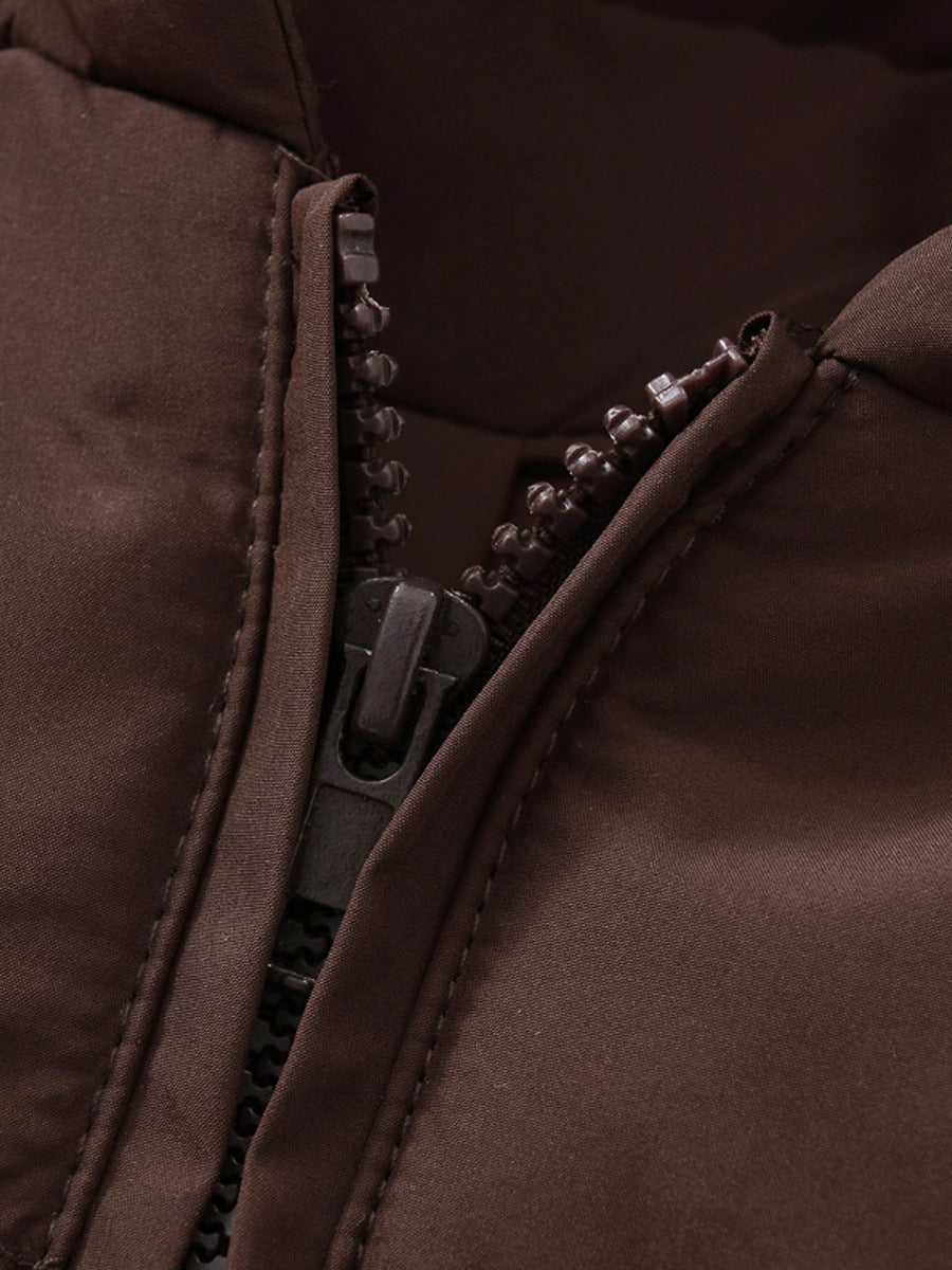 Korte gewatteerde jas met rits en capuchon - winterjas voor dames