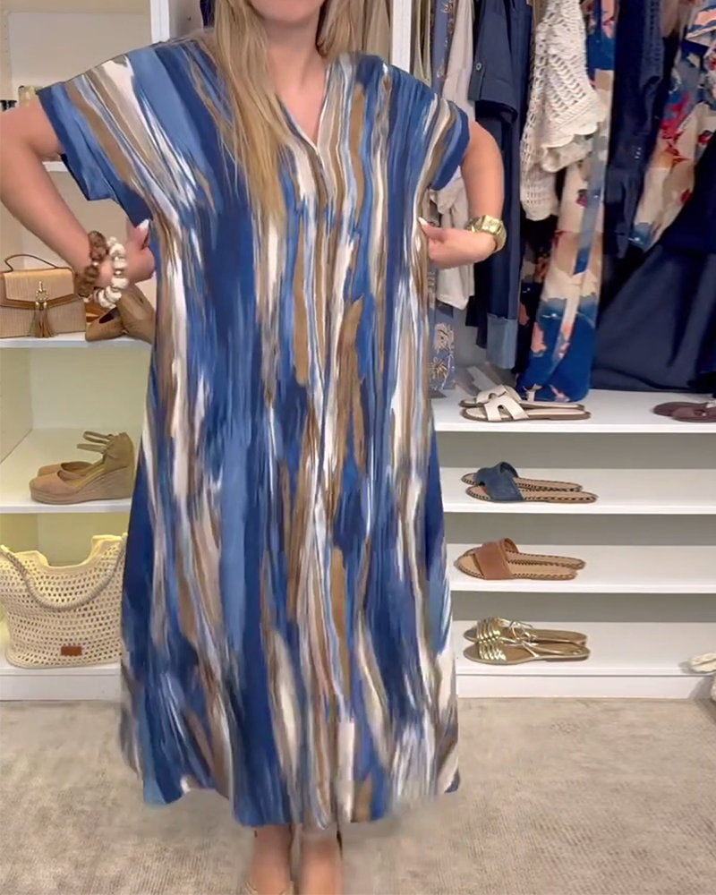 Casual jurk met losse V-hals