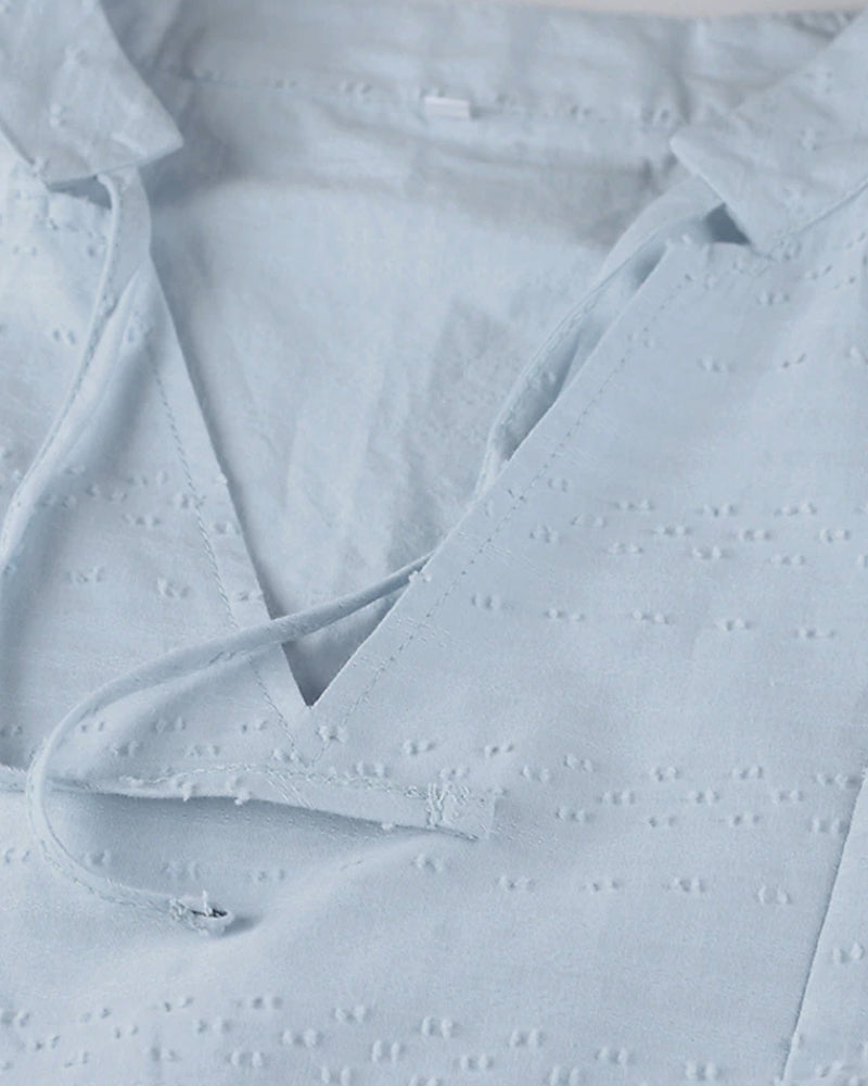 Effen jurk met resortzakken