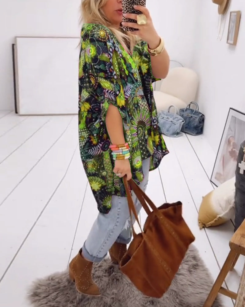 Blouse Los Mode Bedrukt