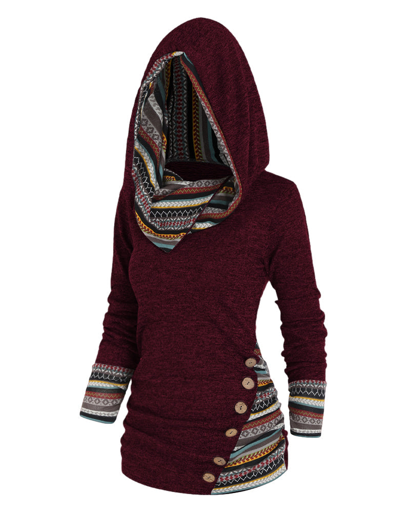 Contrasterende kleur casual hoodie