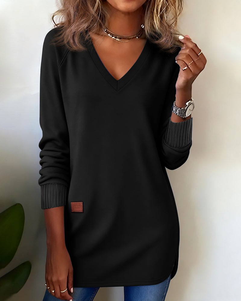 Hoodie Met V-Kraag En Moderne Sfeer