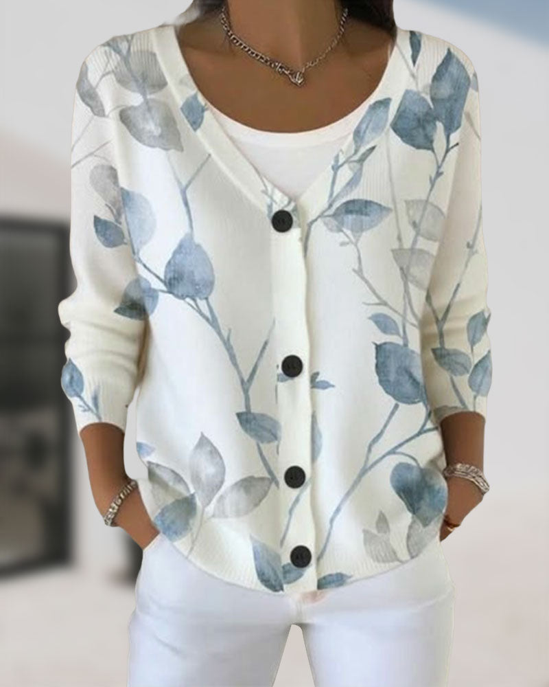 Cardigan Met Botanisch-Gebaseerde Sfeer