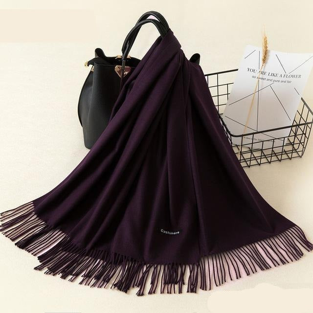 Kasjmieren winterash shawl - luxe dameswrap