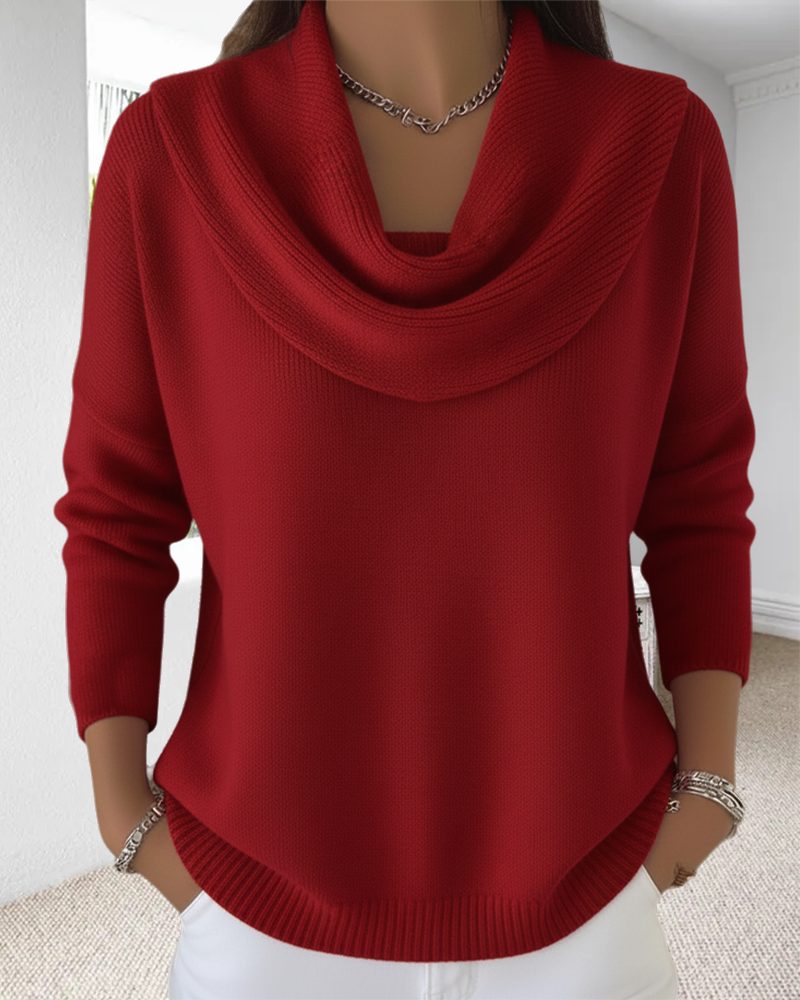 Trui Effen Kleur Pile-kraag Pullover