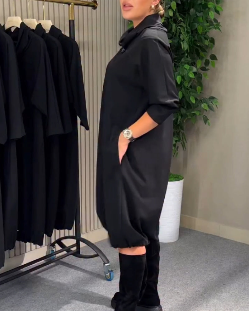 Jurk Stijlvolle 3/4 Mouw Cowl Hals