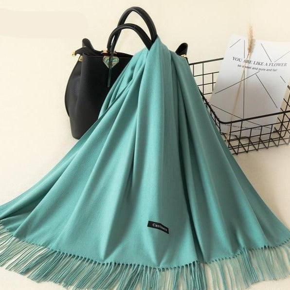 Kasjmieren winterash shawl - luxe dameswrap