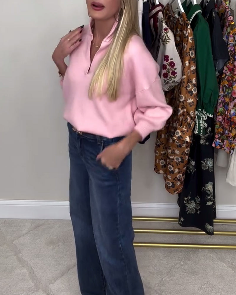 Trui V-Hals Modieus Lange Mouwen