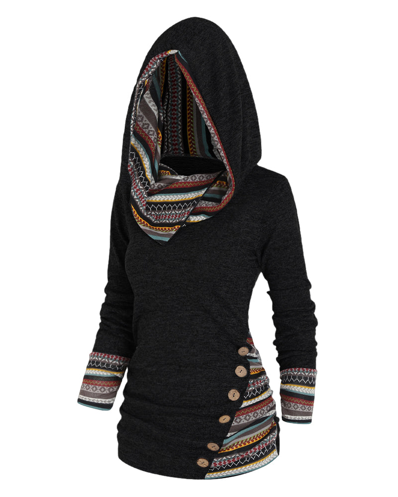 Contrasterende kleur casual hoodie