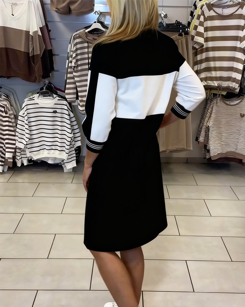 Jurk Met Contrasterende Panelen