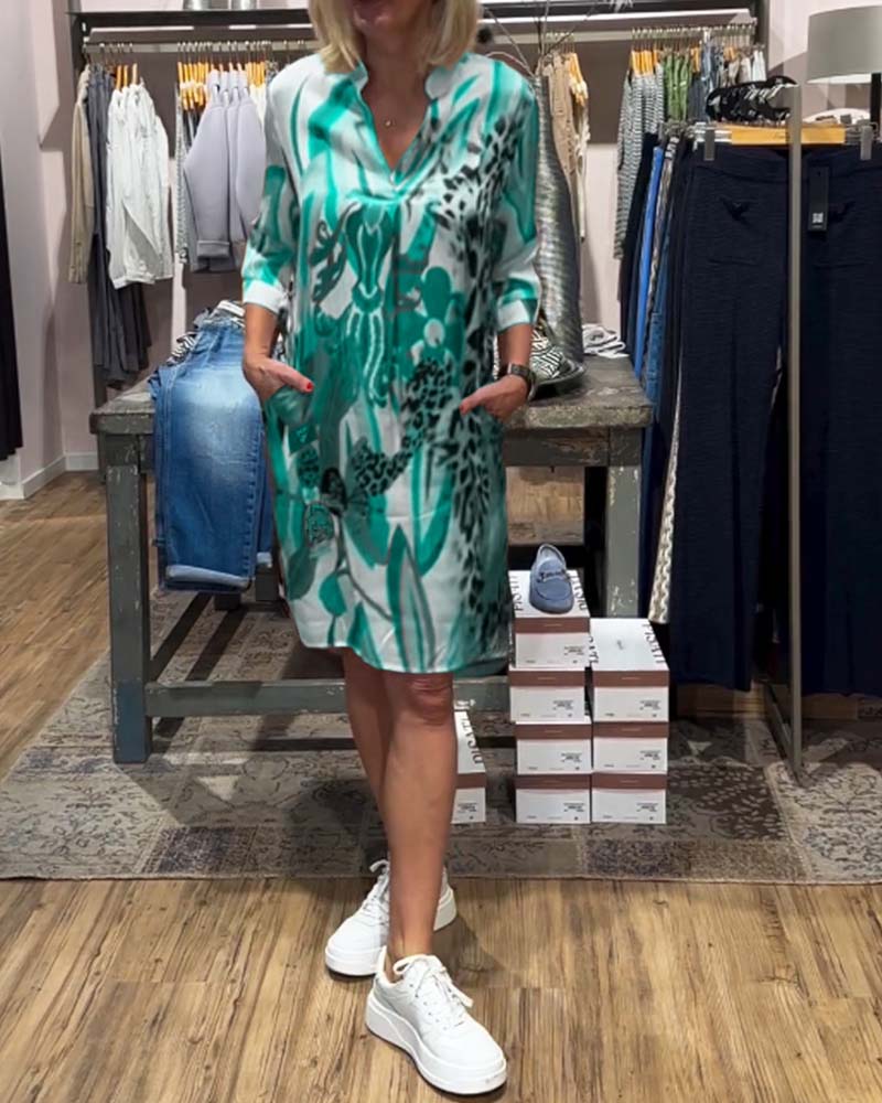 Dagelijkse casual kleurenjurk voor dames