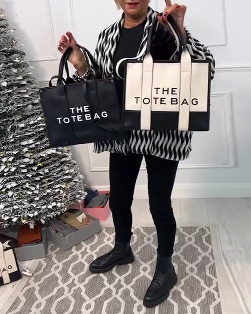 Modieuze draagtas met twee kleuren stiksel