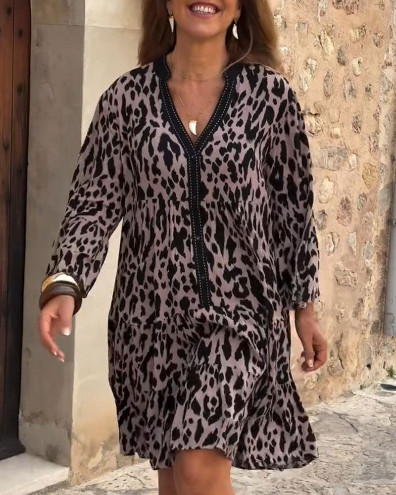 Jurk V-Hals Luprint Rechte