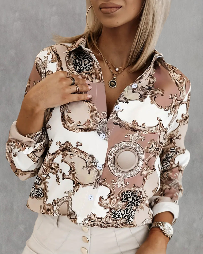 Blouse Met Old Money Stijl En Knop-Front Design