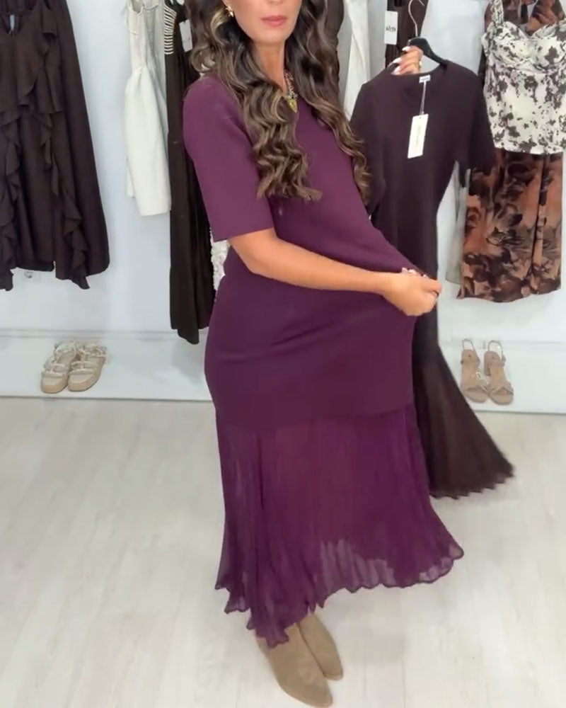 Elegante Gebreide Mesh Truijurk Met Stretch