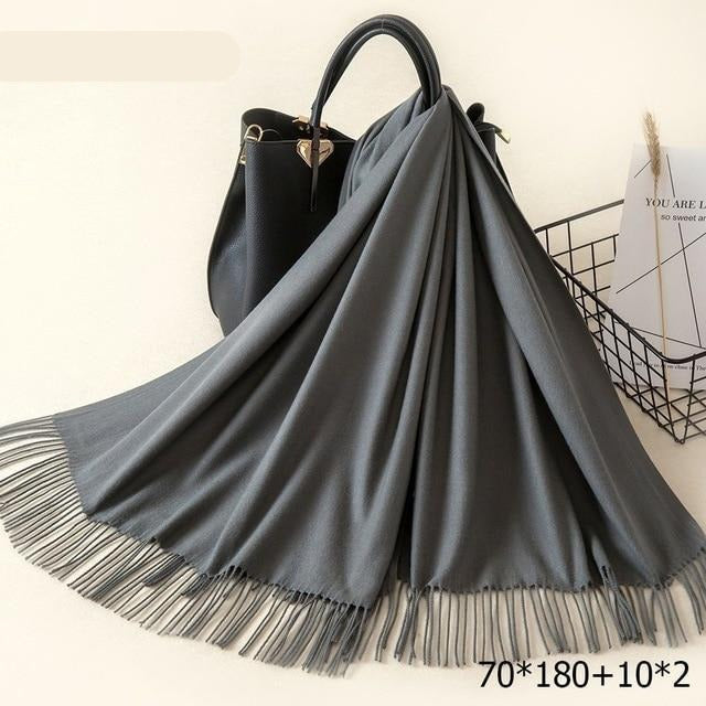 Kasjmieren winterash shawl - luxe dameswrap
