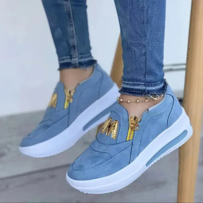 Instap sneakers - dames casual schoeisel met trendy ritsdetail