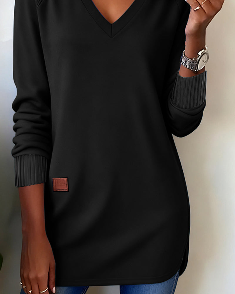 Hoodie Met V-Kraag En Moderne Sfeer