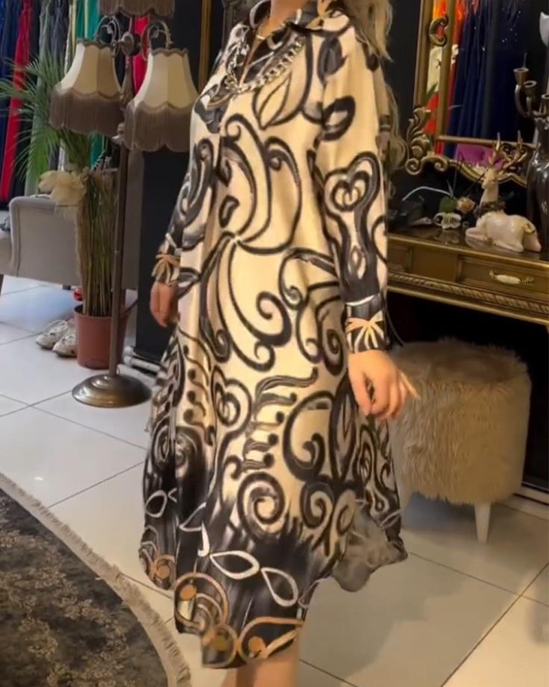 Losse en elegante jurk met print