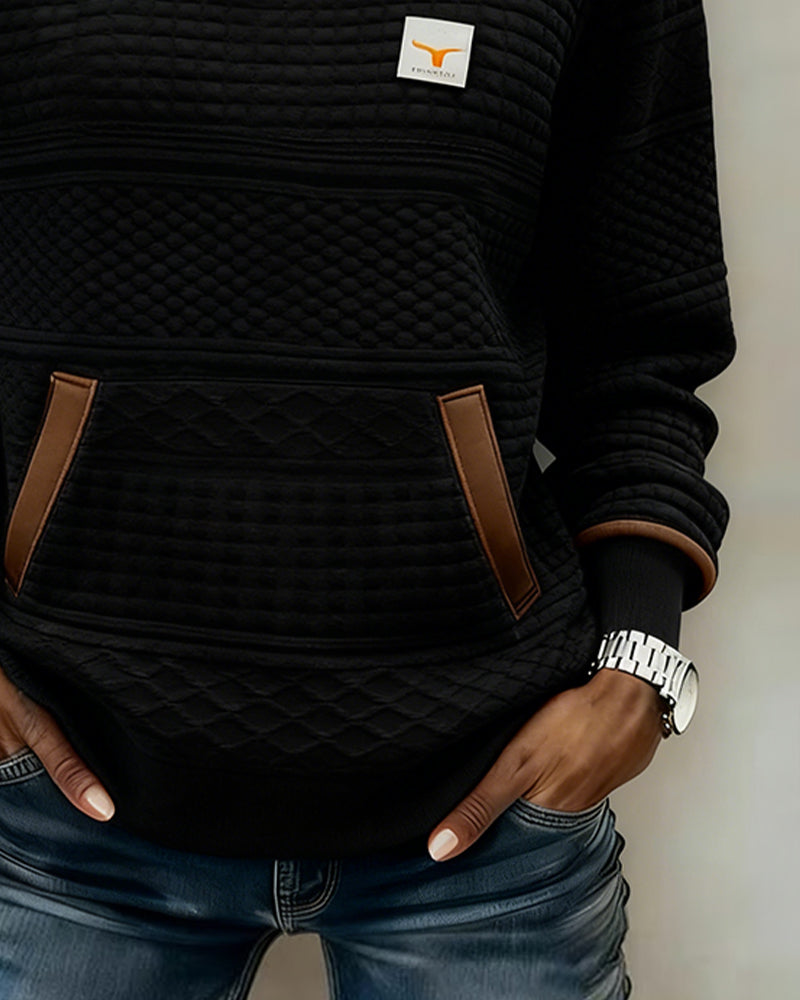 Sweatshirt Met Ronde Hals En Colorblocking