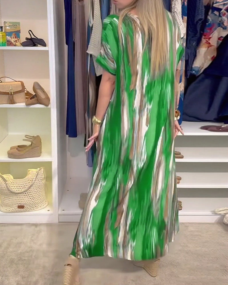 Casual jurk met losse V-hals