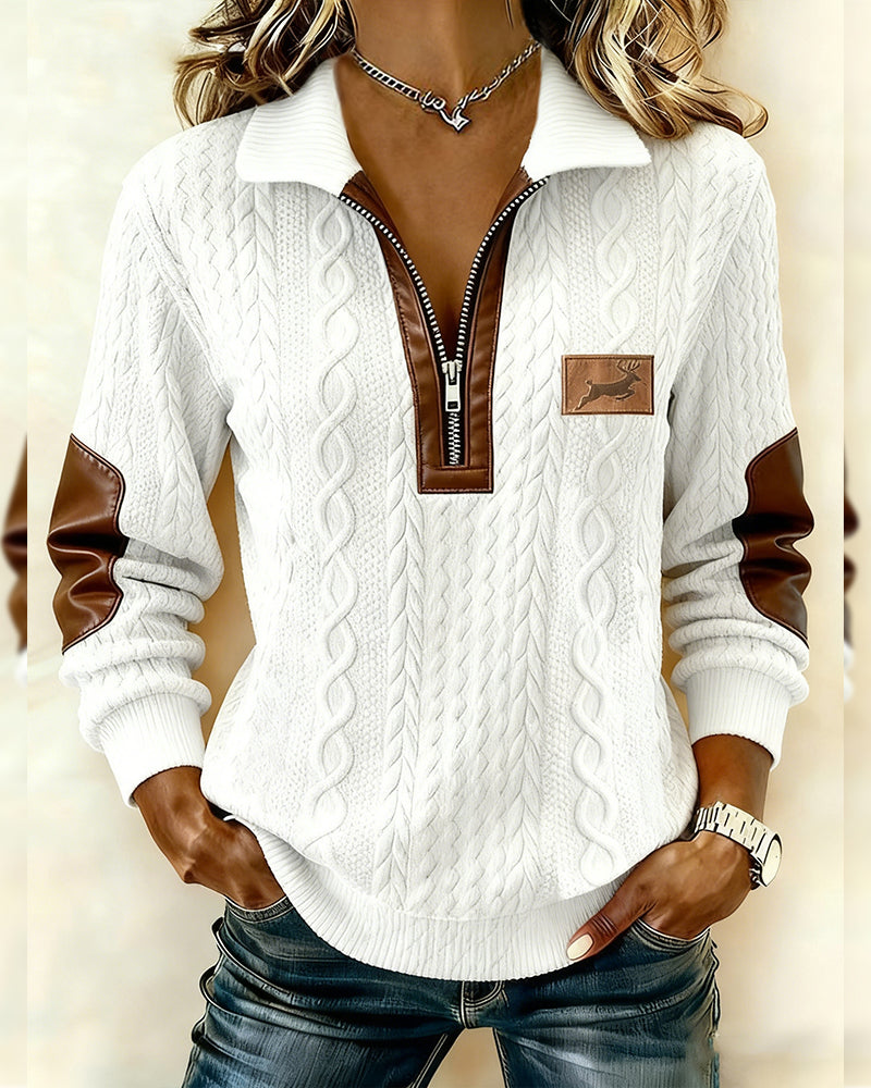 Langmouwige Sweatshirt Met Rits En Colorblocking