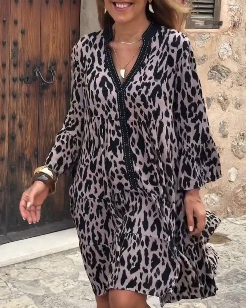 Jurk V-Hals Luprint Rechte