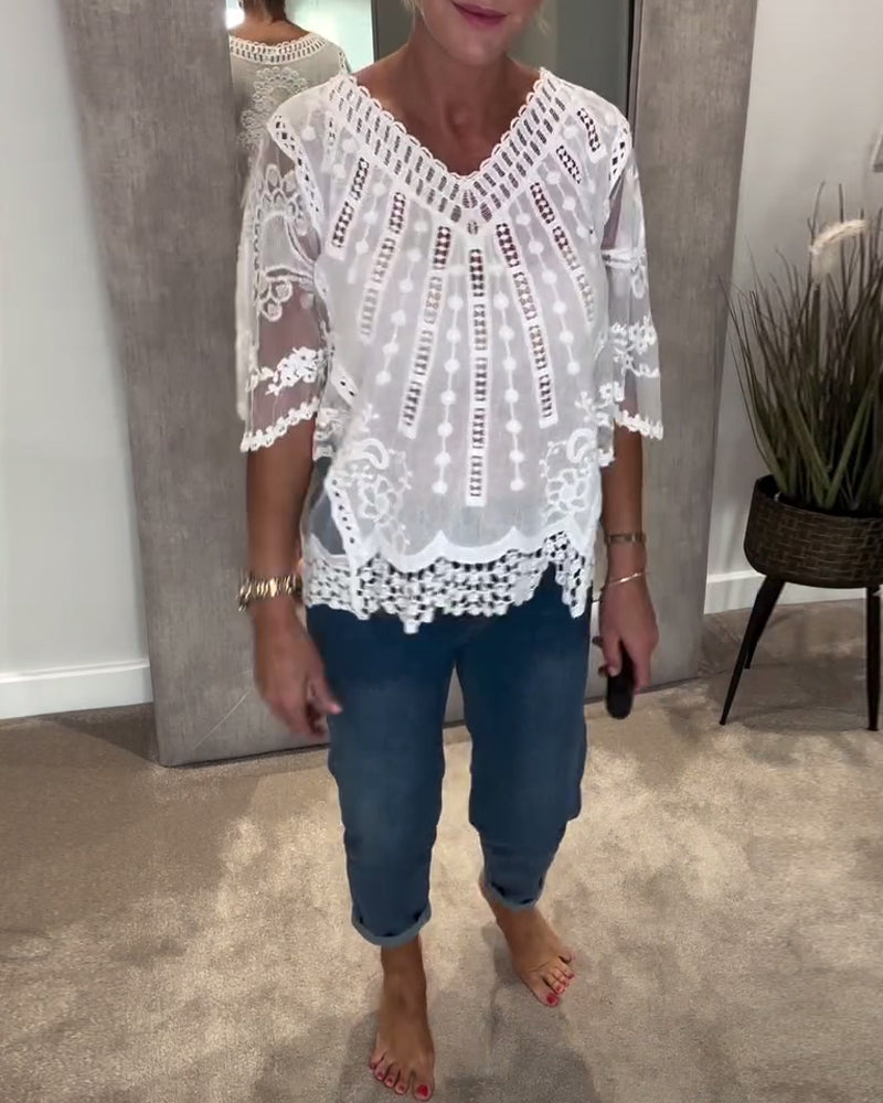 Blouse V-Hals Stijlvol