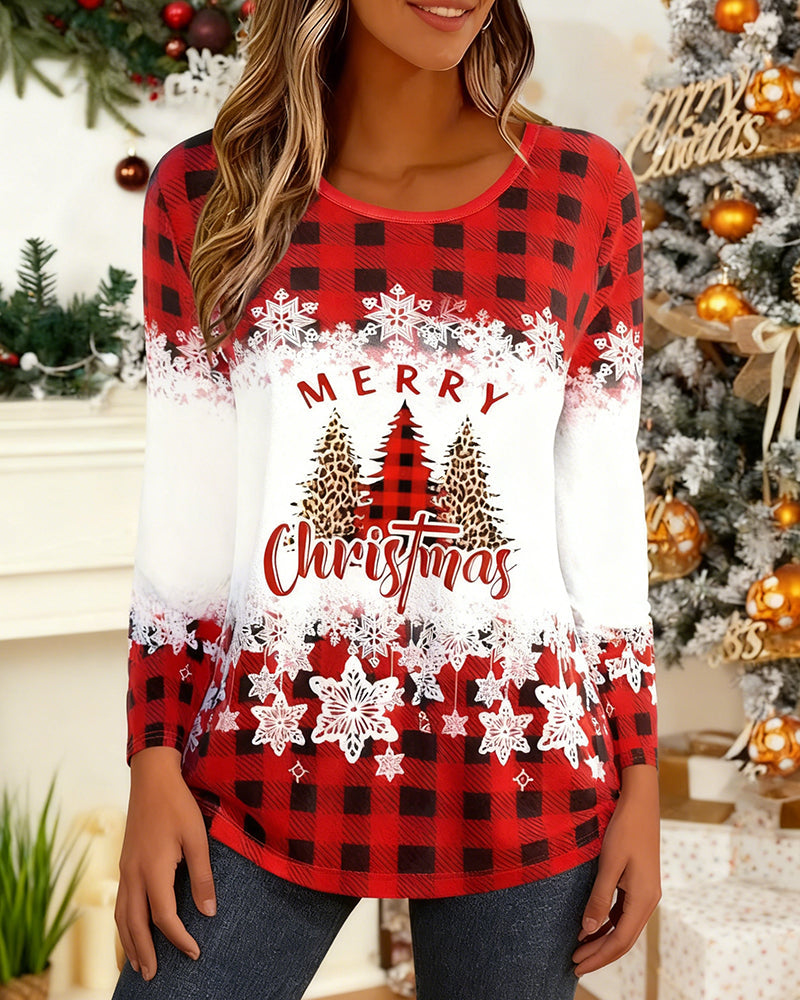 Top Met Geruite Kerstprint