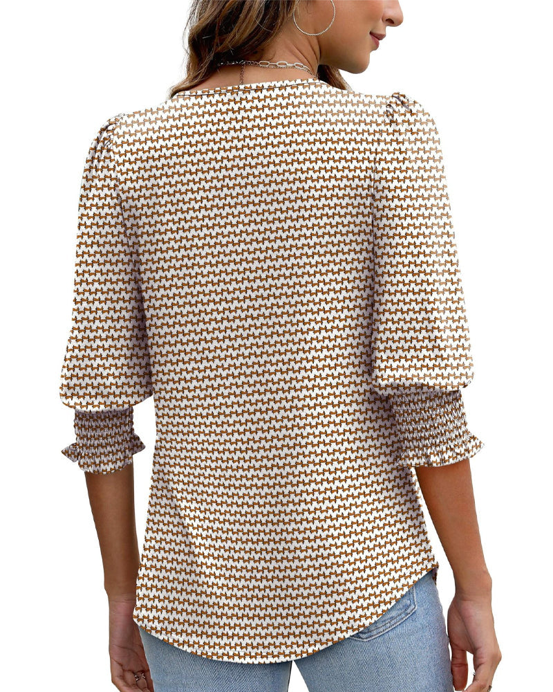 Blouse Pofmouw Bedrukt