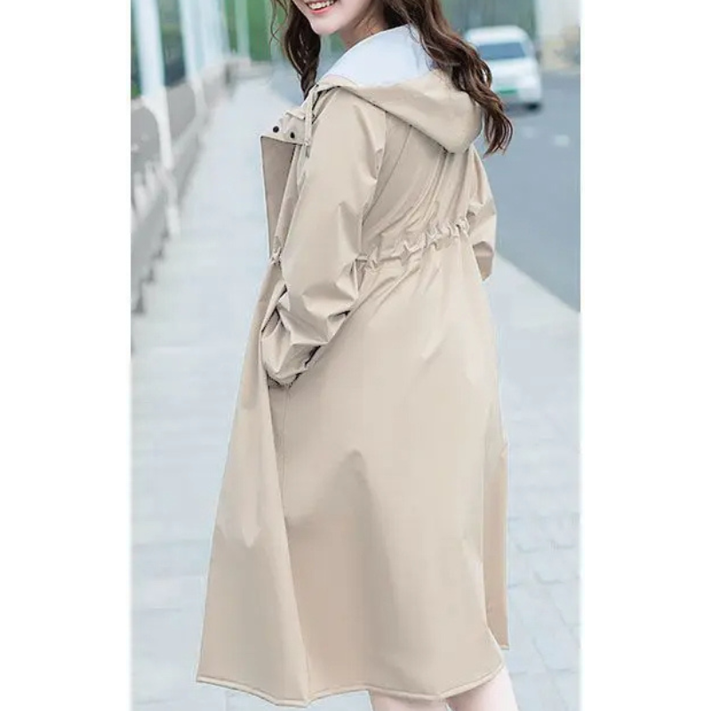 Waterproof damesjas - trendy lange regenjas voor vrouwen