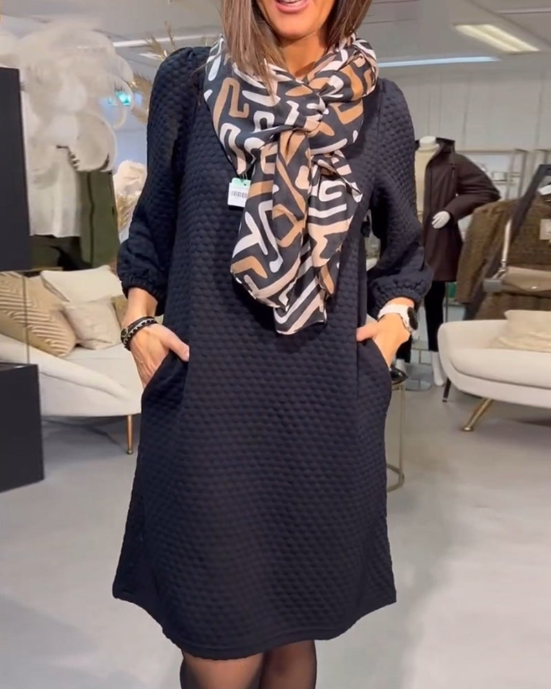 Elegante effen kleur jurk