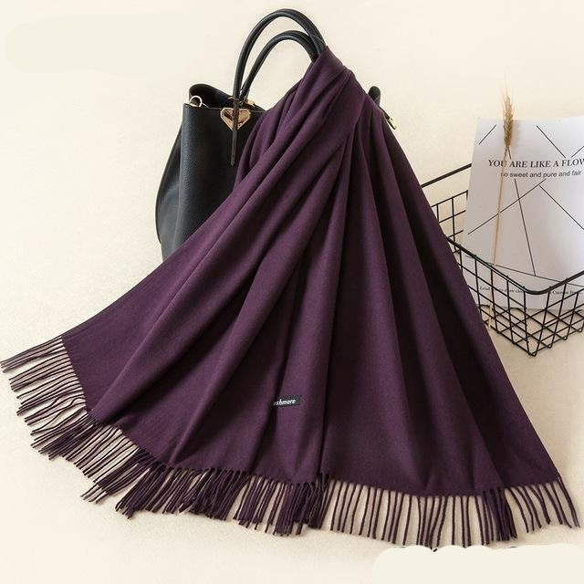 Kasjmieren winterash shawl - luxe dameswrap