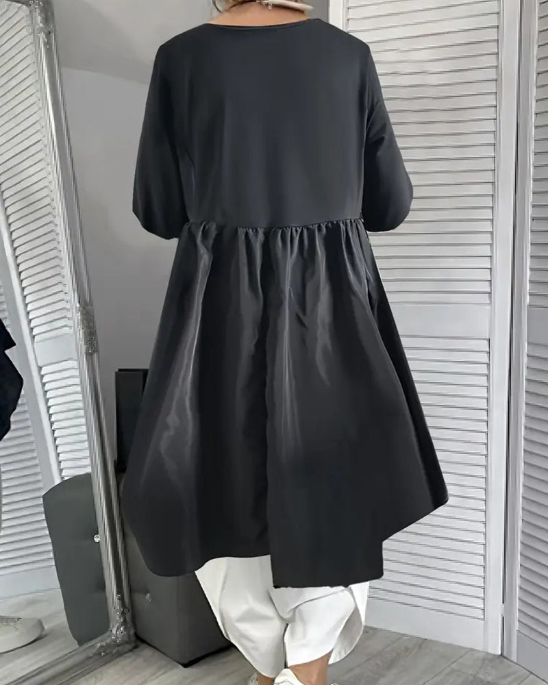 Jurk Gebreid Patchwork Zijstrik