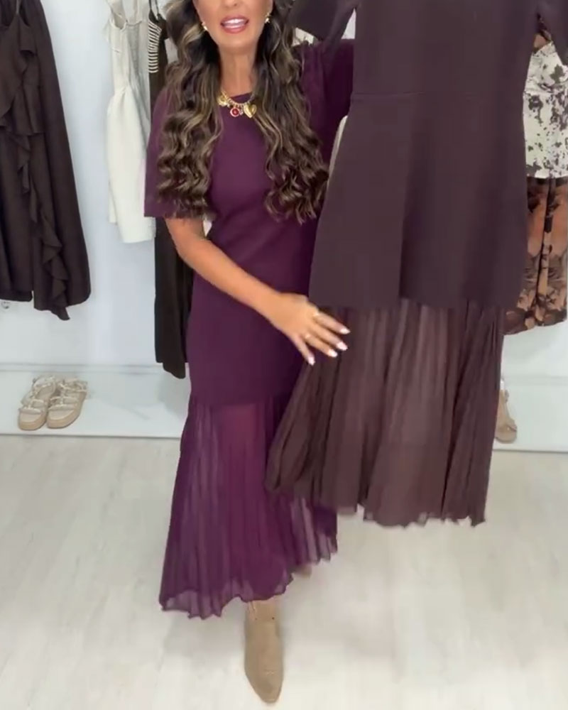 Elegante Gebreide Mesh Truijurk Met Stretch