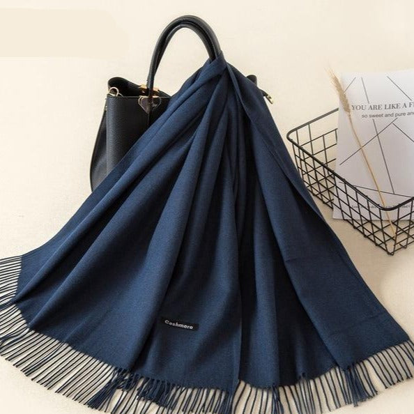 Kasjmieren winterash shawl - luxe dameswrap