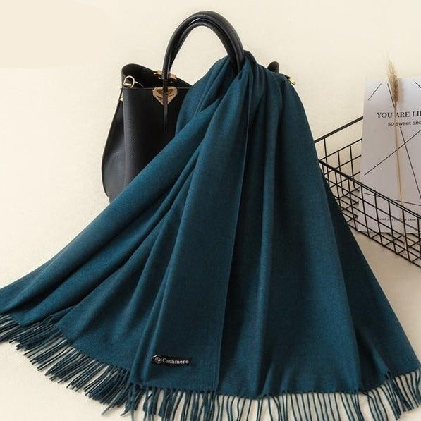 Kasjmieren winterash shawl - luxe dameswrap