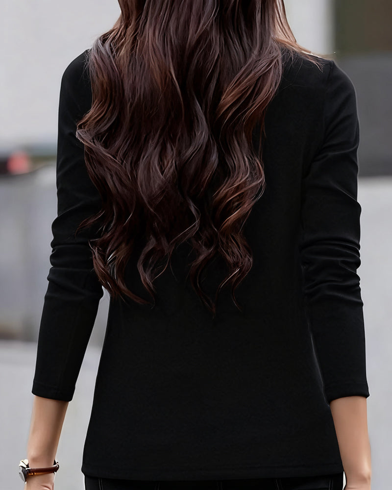 Top Slim Fit Geplooid Lange Mouw