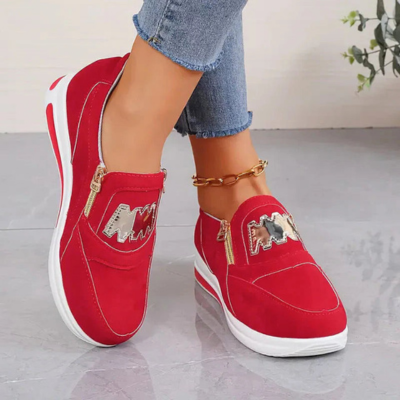 Instap sneakers - dames casual schoeisel met trendy ritsdetail