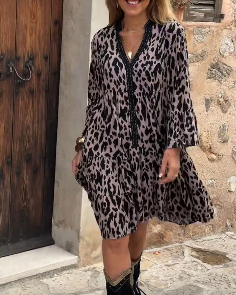 Jurk V-Hals Luprint Rechte