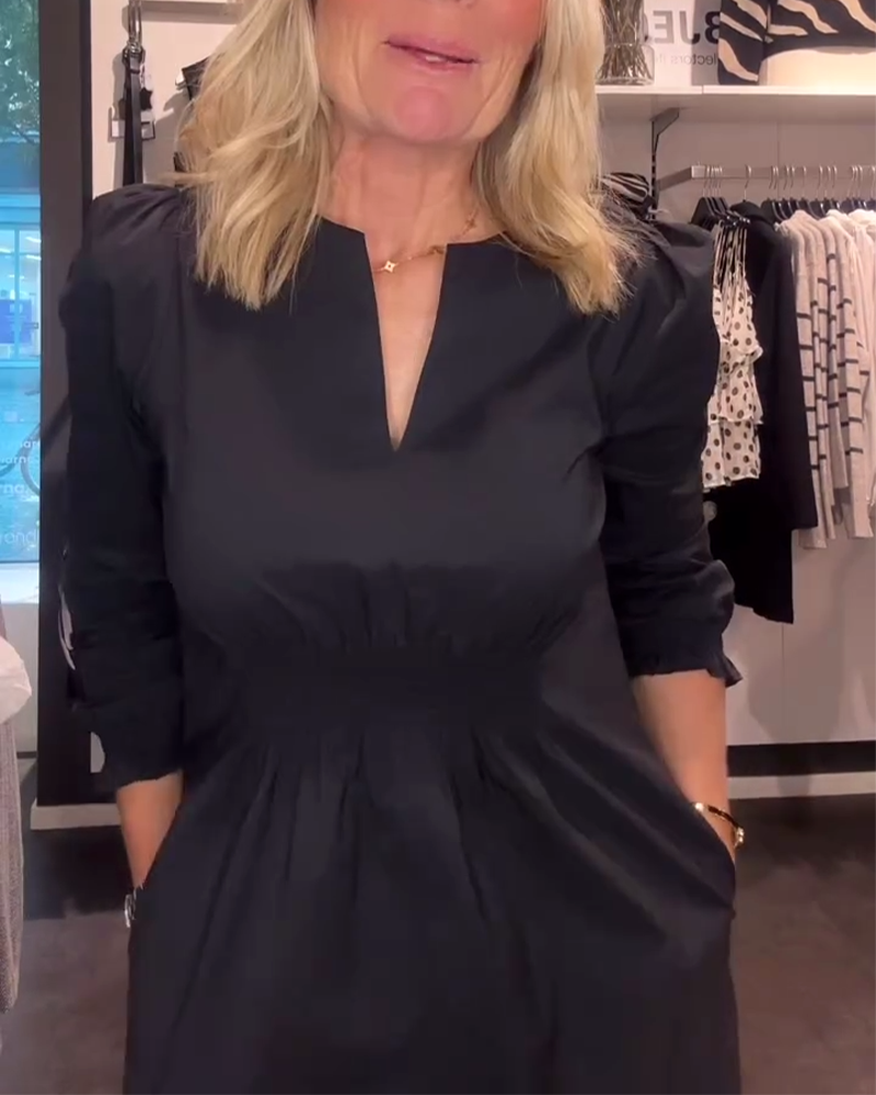 A-Lijn Jurk Met Pofmouwen En Getailleerde Pasvorm