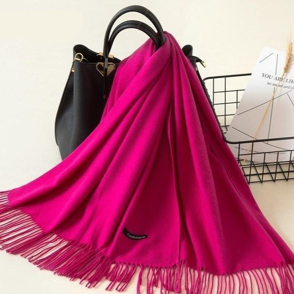 Kasjmieren winterash shawl - luxe dameswrap