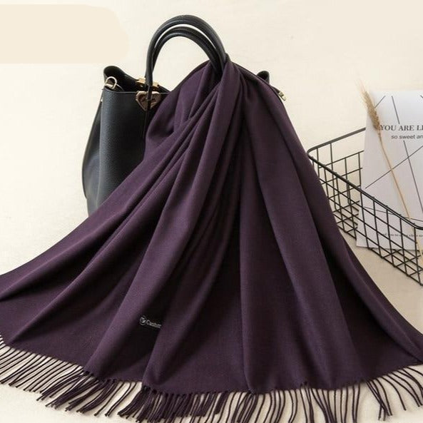 Kasjmieren winterash shawl - luxe dameswrap