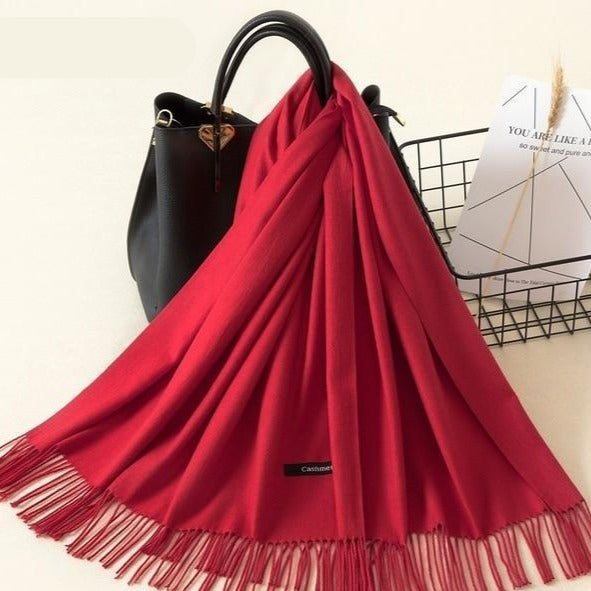 Kasjmieren winterash shawl - luxe dameswrap