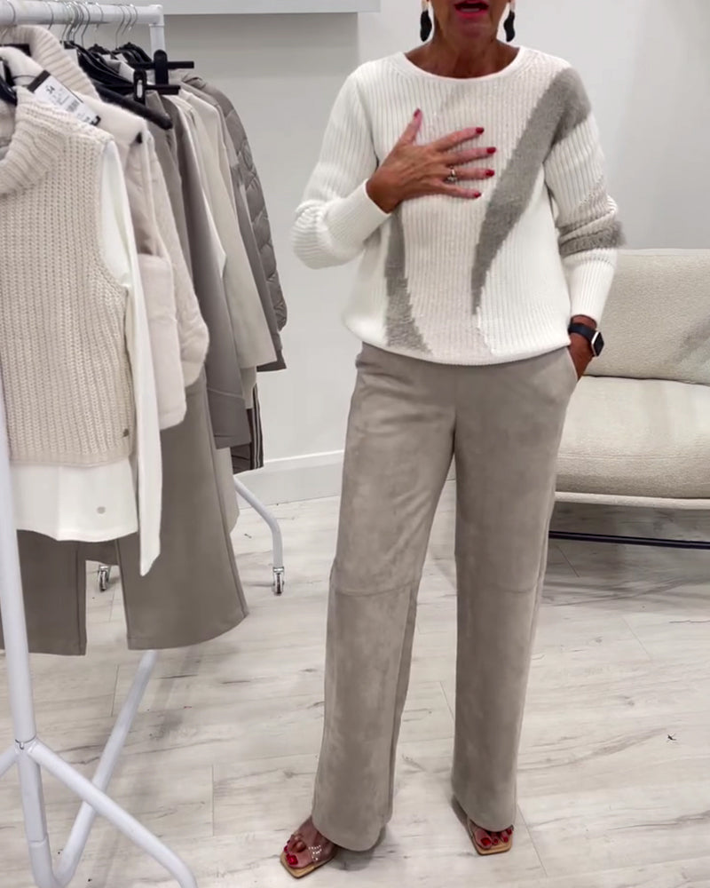 Trui Crew Neck Comfortabel Casual