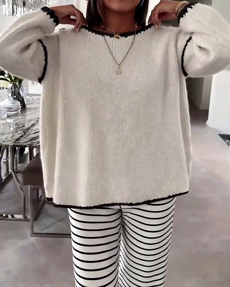 Trui casual losse ronde hals