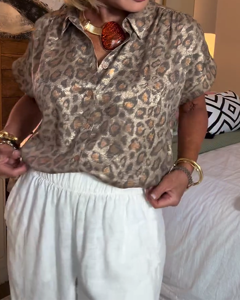 Blouse casual luipaardprint