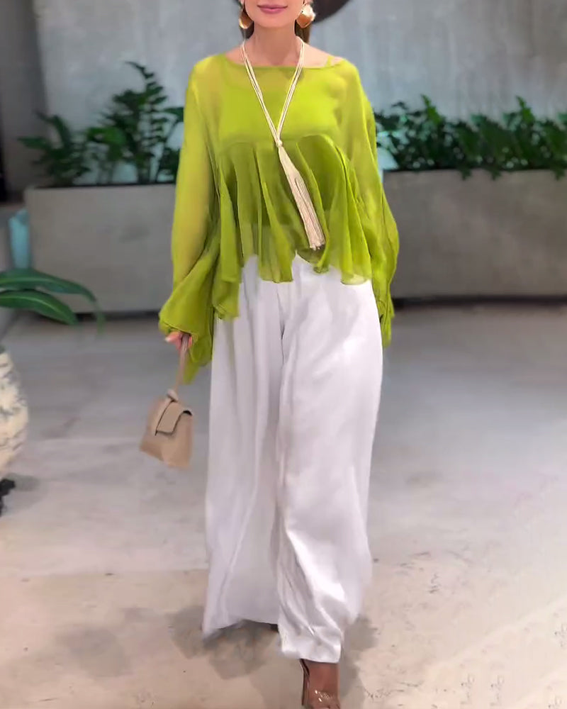 Blouse Met Stijlvol Effen Ontwerp